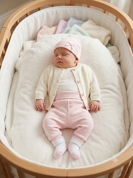 Set de Bienvenida Rosa/Blanco Premium – Set de 5 Piezas en Hilo y Algodón
