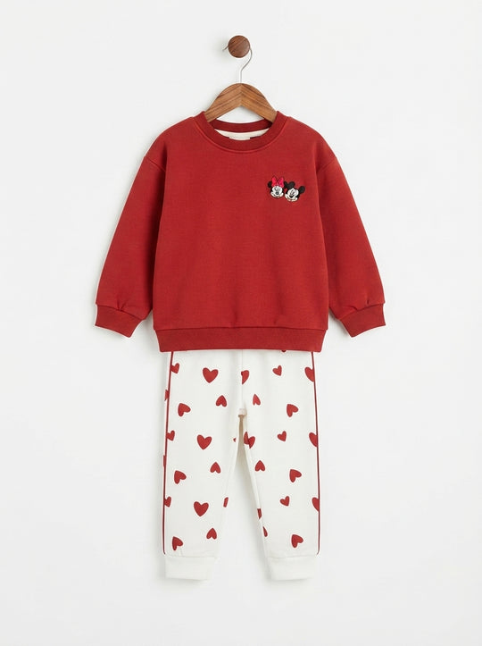 Conjunto Sudadera Importada Premiun para Niña Mickey & Minnie Sweet Hearts